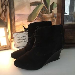 Black Wedge Booties